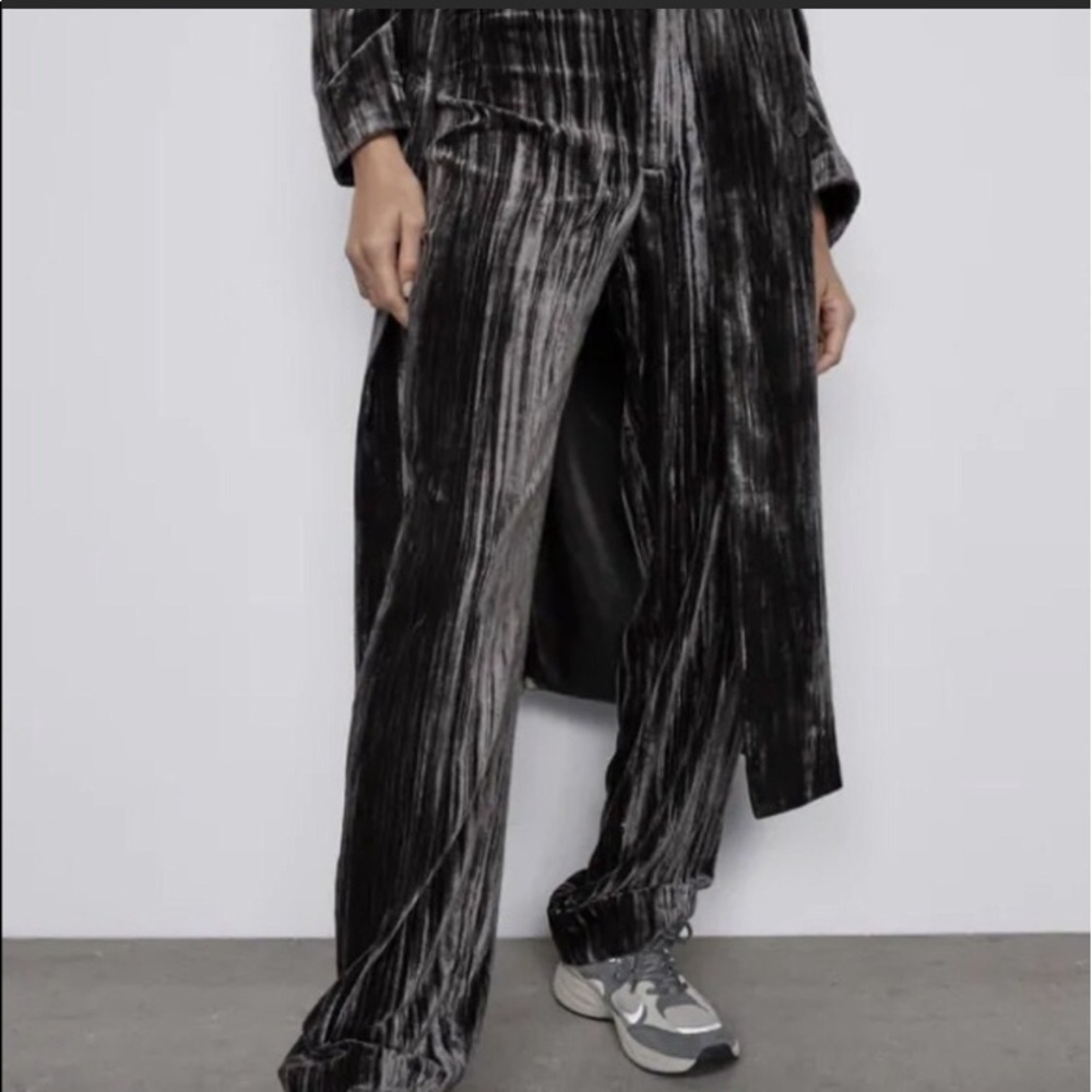 High waisted velvet pants - Picture 3 of 8